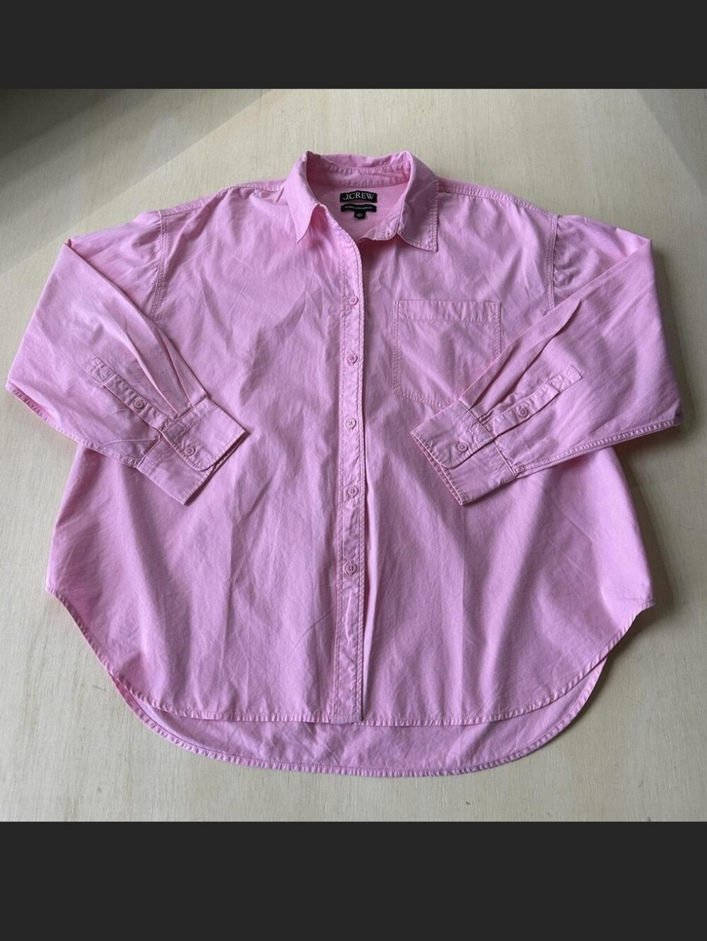 J Crew Pink Etienne Long Sleeve Button Down Shirt Size LP